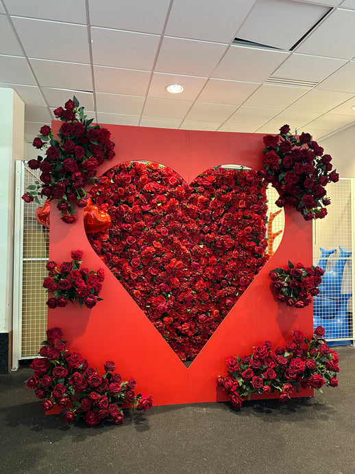 Photocall coeur backdrop